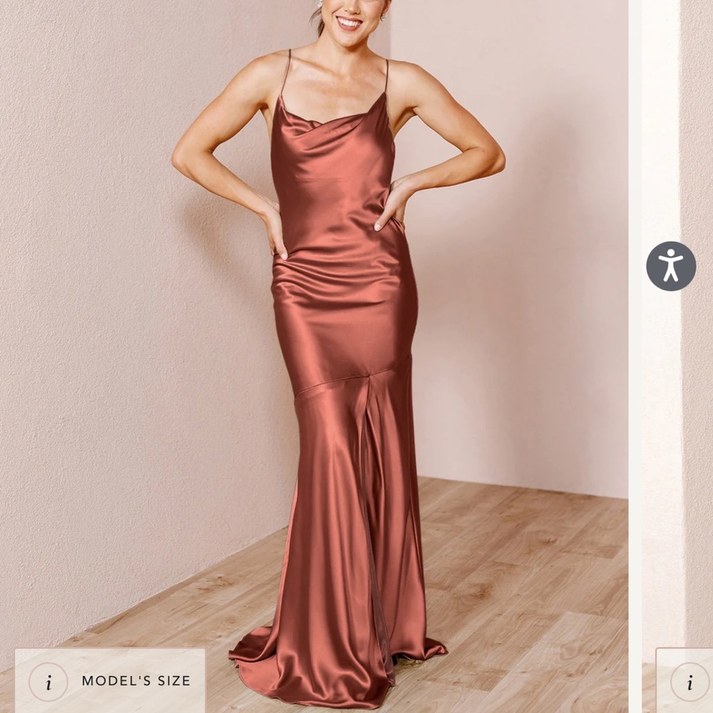 Long Satin Dress. Beautiful for a bridesmaid dress or a formal event.